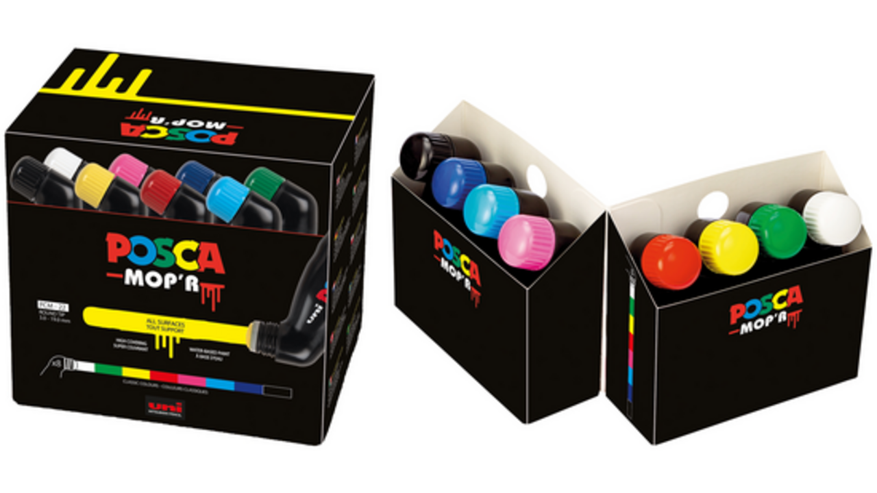Verfstift Posca PCM22 Mop'r assorti set à 8 stuks