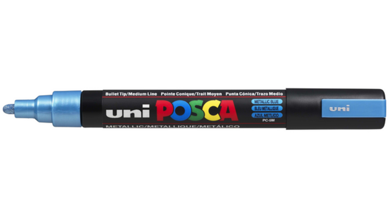 Verfstift Posca PC5M medium metallic blauw