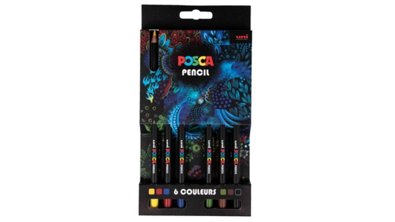 Kleurpotloden Posca assorti set à 6 stuks