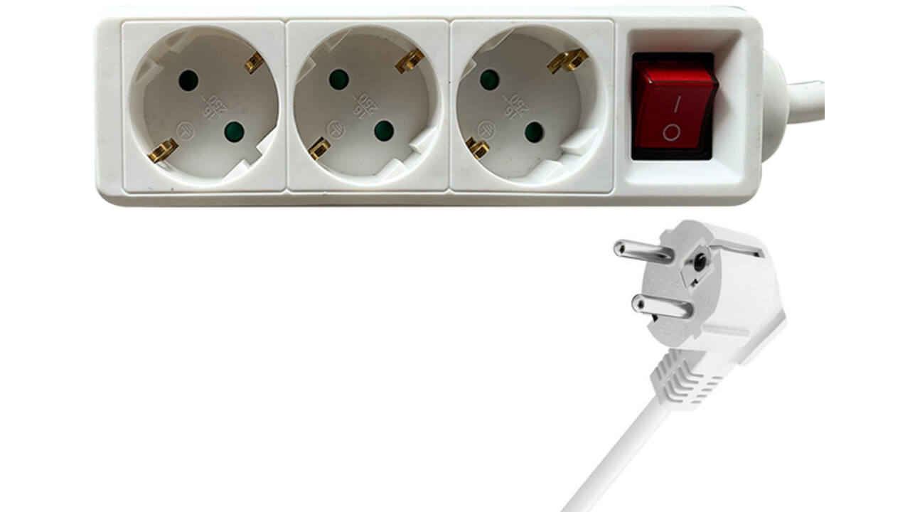 Stekkerdoos BRASQ 3 voudig 3 meter wit