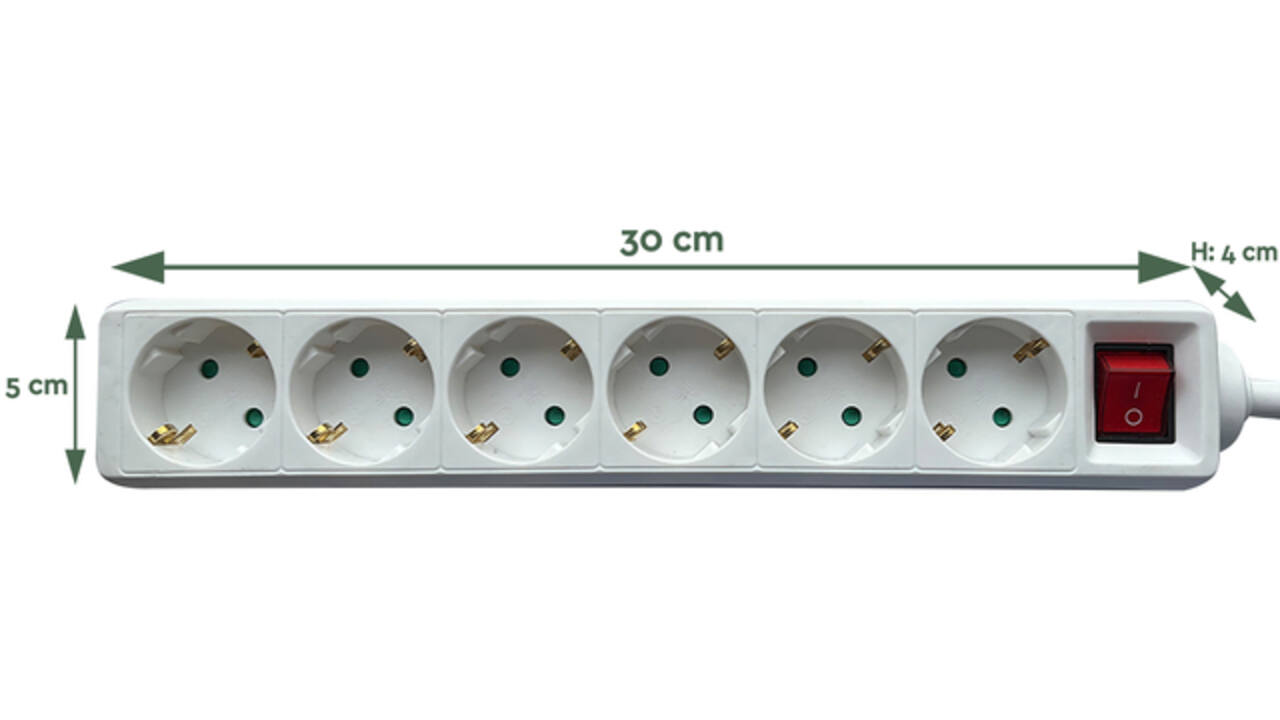Stekkerdoos BRASQ 6 voudig 1.4 meter wit