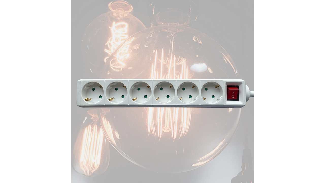 Stekkerdoos BRASQ 6 voudig 1.4 meter wit