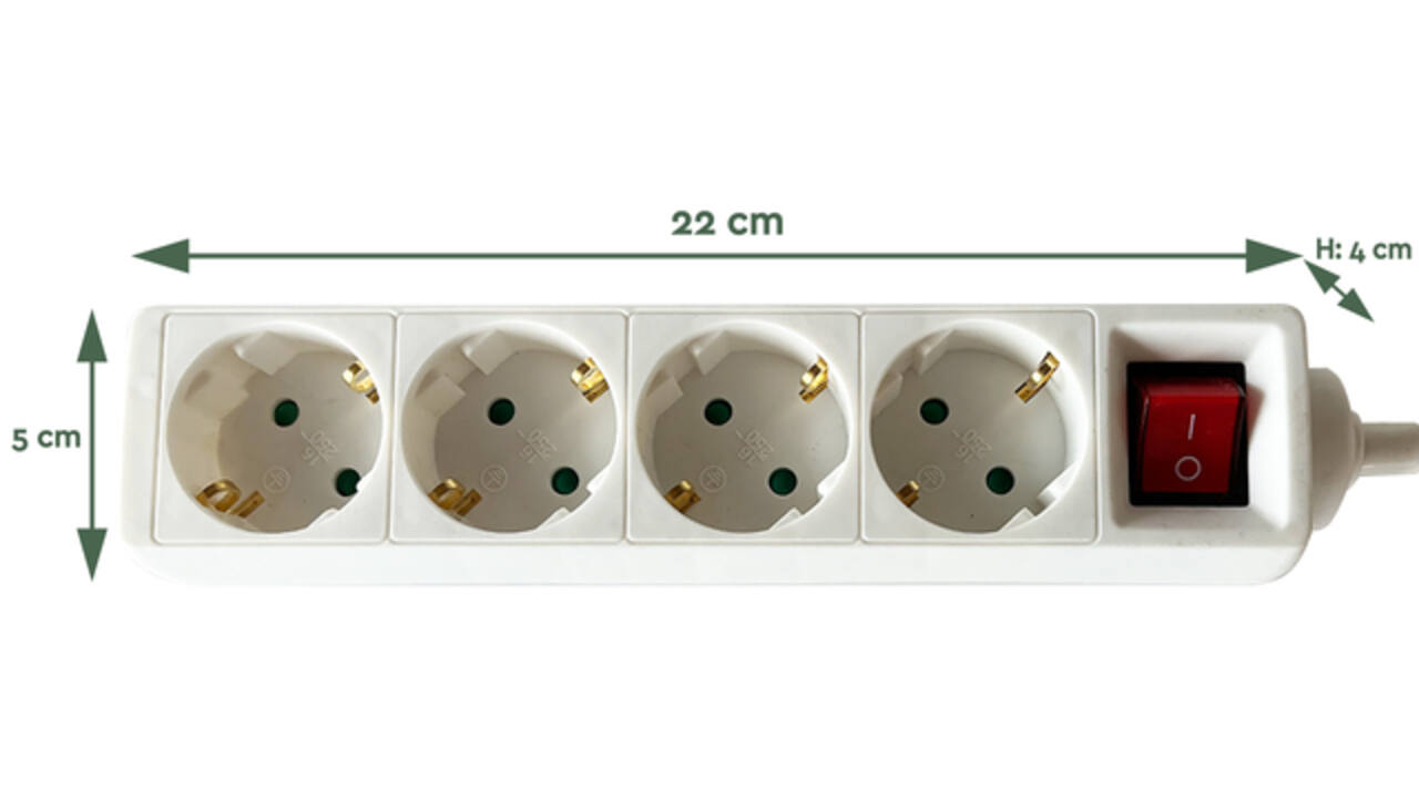 Stekkerdoos BRASQ 4 voudig 3 meter wit