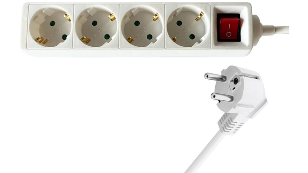 Stekkerdoos BRASQ 4 voudig 3 meter wit
