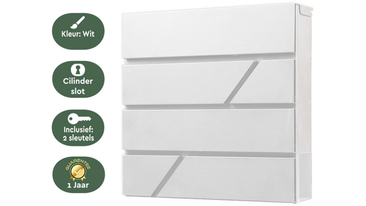 Brievenbus BRASQ PB200 Deluxe wand wit