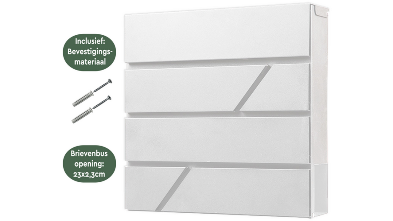 Brievenbus BRASQ PB200 Deluxe wand wit