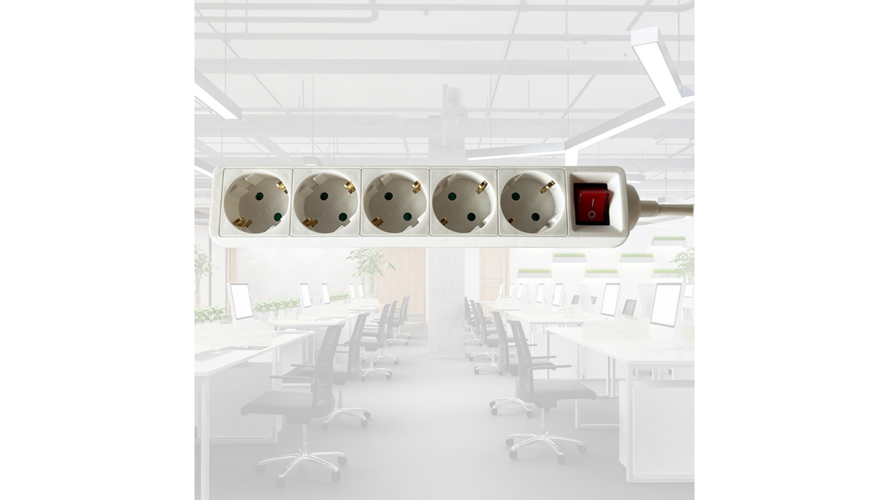 Stekkerdoos BRASQ 5 voudig 3 meter wit