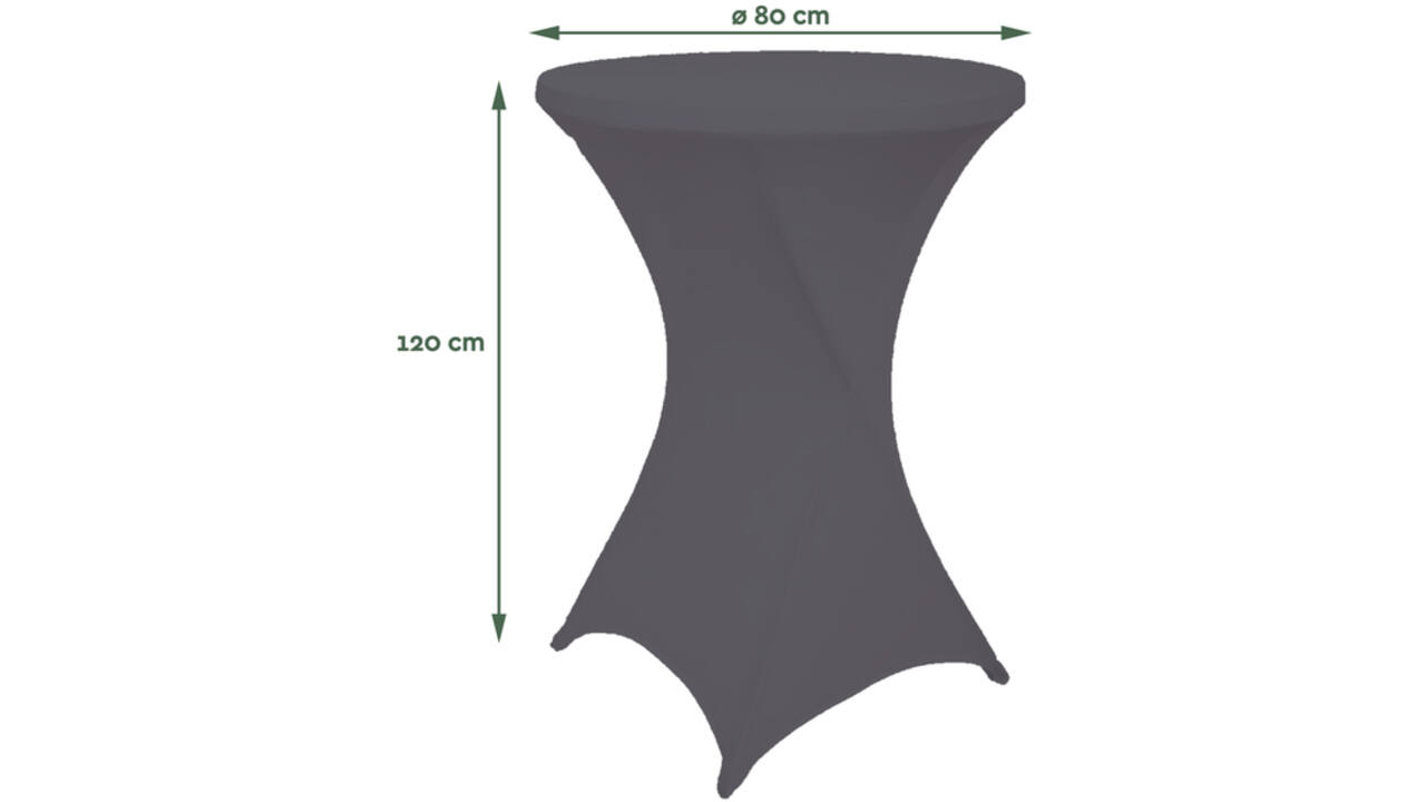 Tafelrok BRASQ voor statafel 80cm antraciet