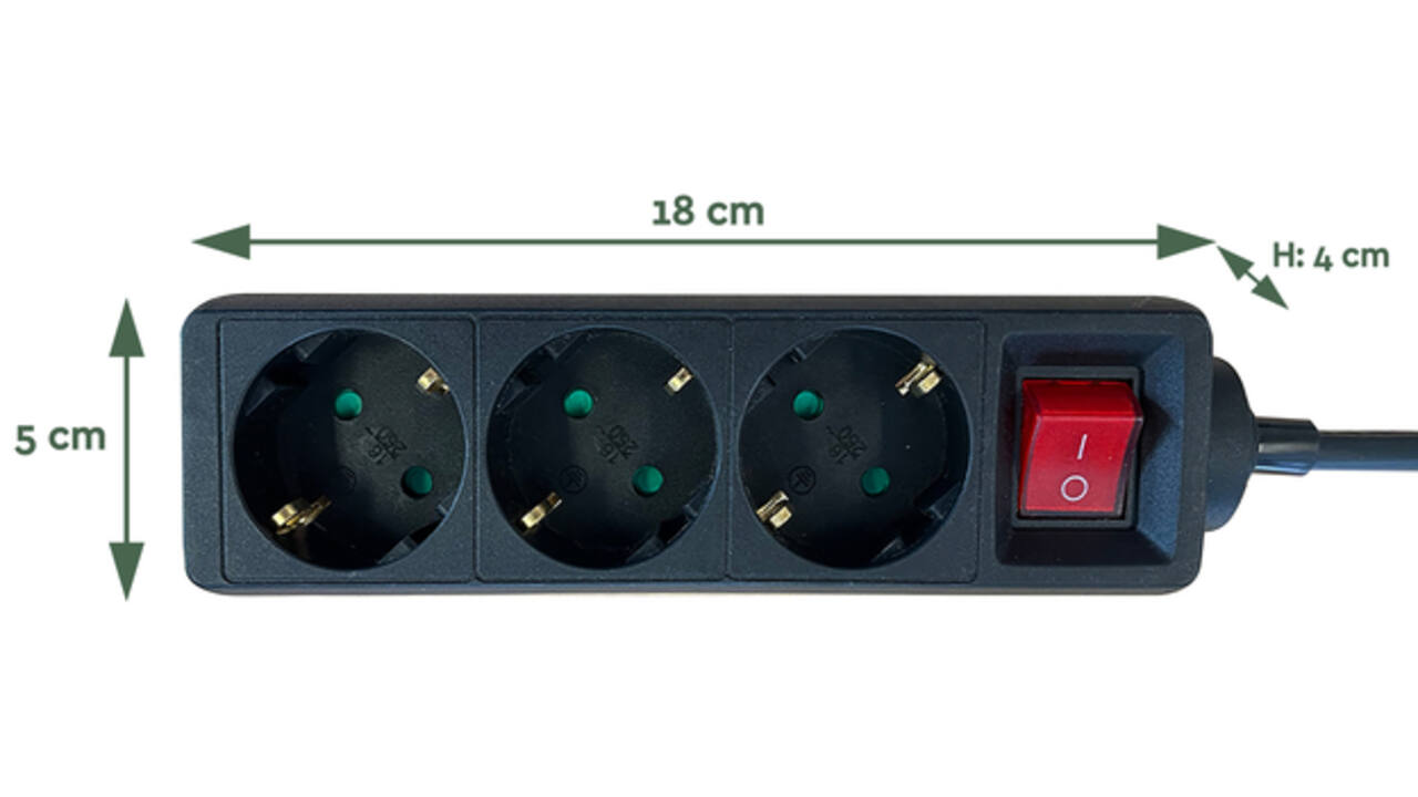 Stekkerdoos BRASQ 3 voudig 1.4 meter zwart