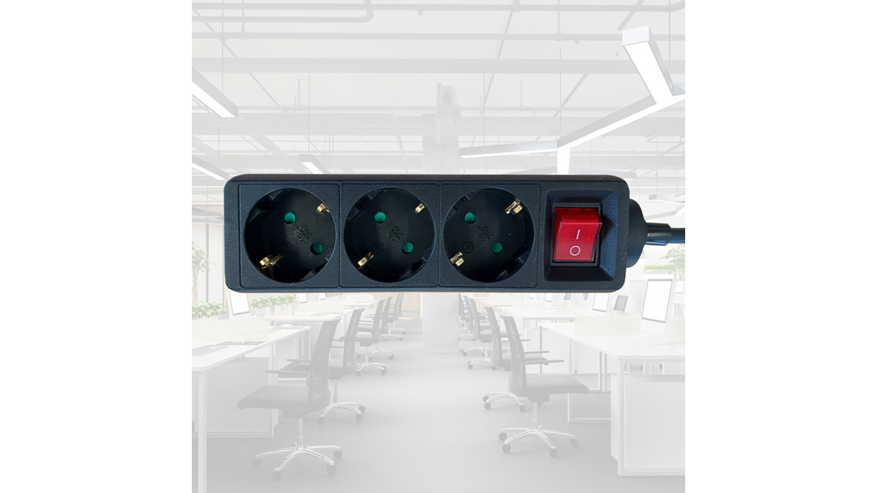 Stekkerdoos BRASQ 3 voudig 1.4 meter zwart