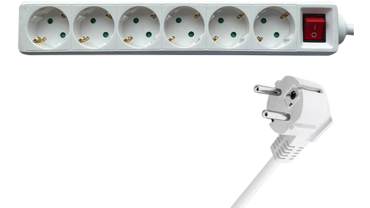 Stekkerdoos BRASQ 6 voudig 3 meter wit