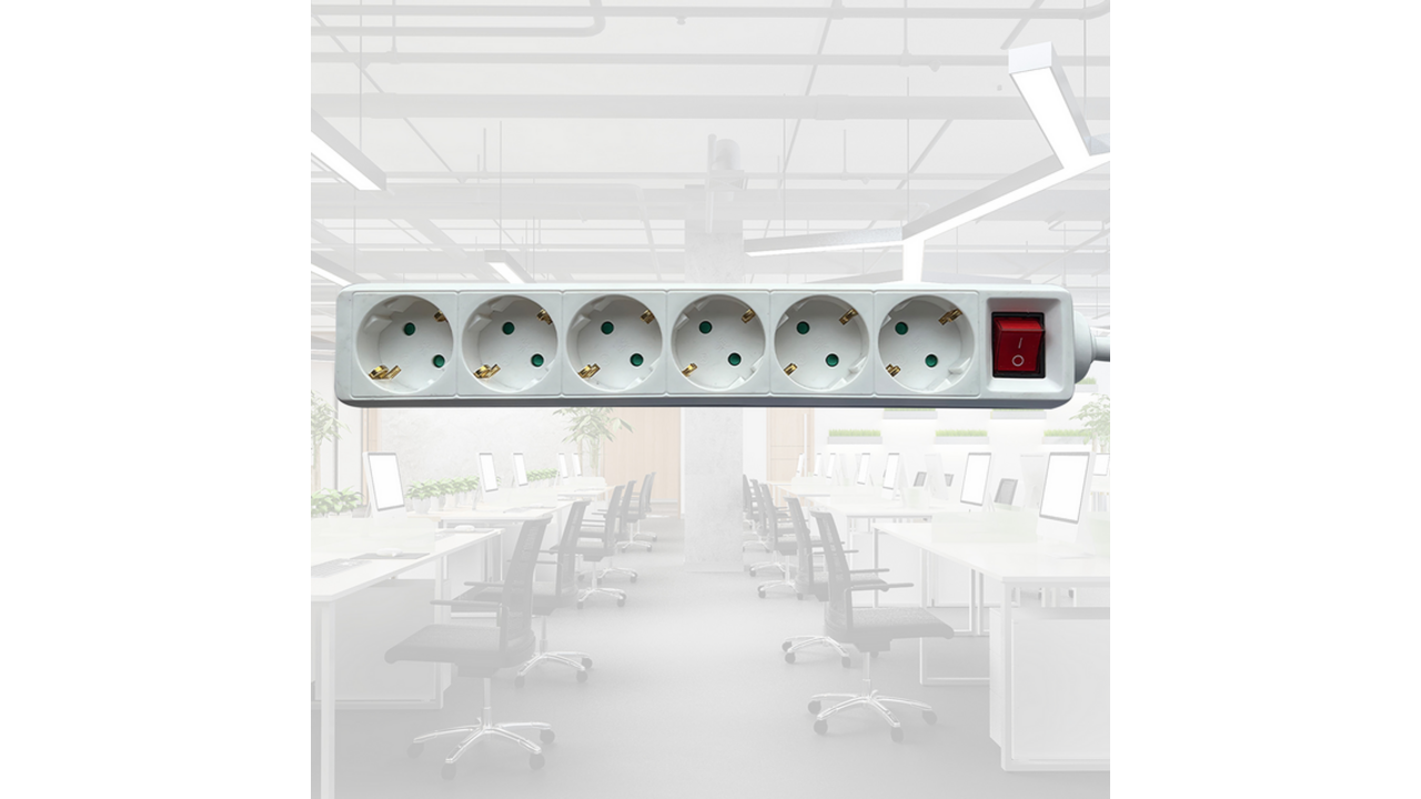 Stekkerdoos BRASQ 6 voudig 3 meter wit