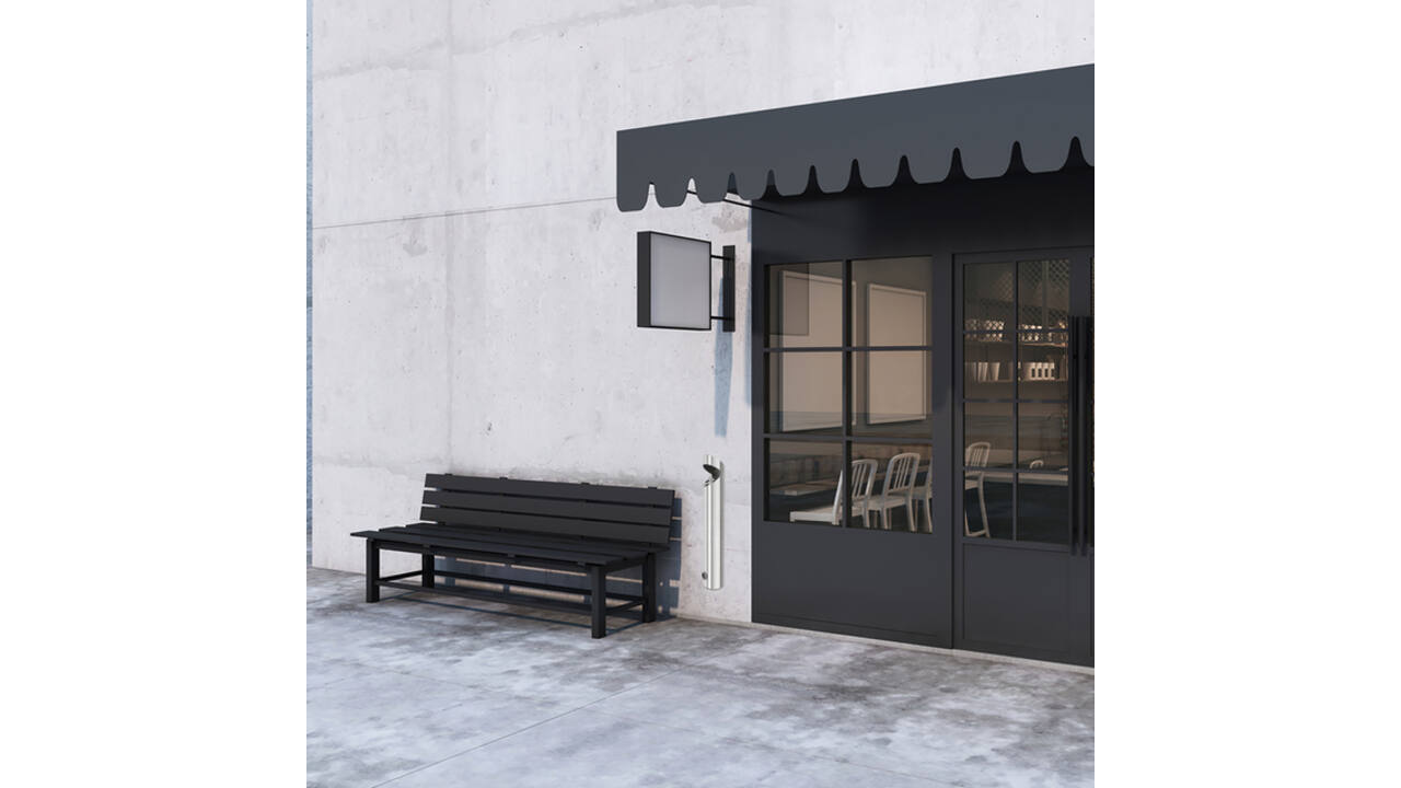 Asbak BRASQ wand AT200 RVS