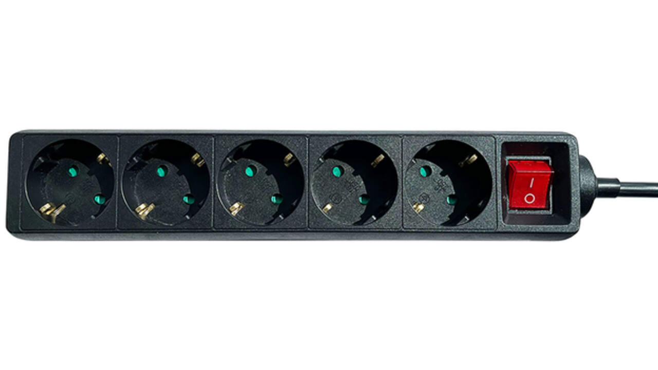 Stekkerdoos BRASQ 5 voudig 3 meter zwart