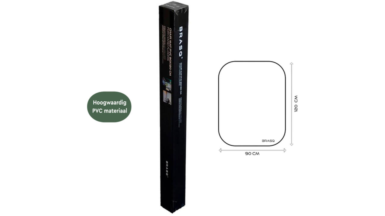Stoelmat BRASQ PVC 90x120 voor harde vloer