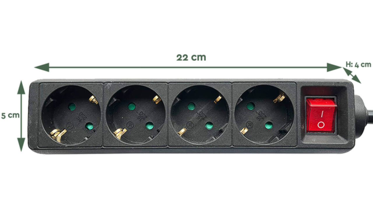 Stekkerdoos BRASQ 4 voudig 1.4 meter zwart