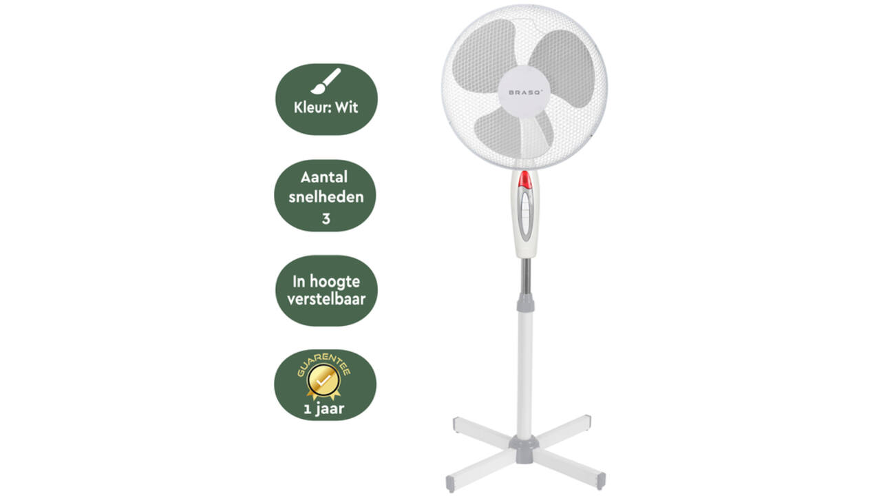 Statiefventilator BRASQ F300 Ø 40cm wit