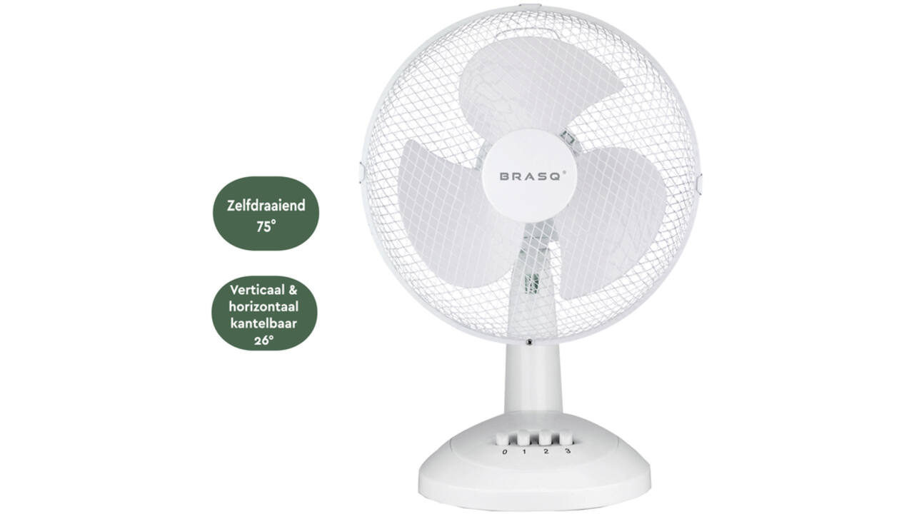 Tafelventilator BRASQ F400 Ø 30cm wit