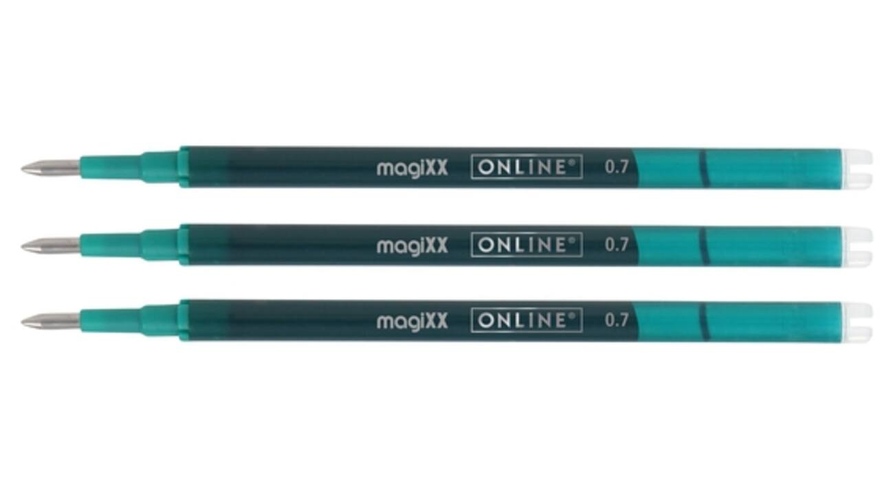 Gelschrijvervulling Online Magixx 0.7mm turquoise blister à 3 stuks