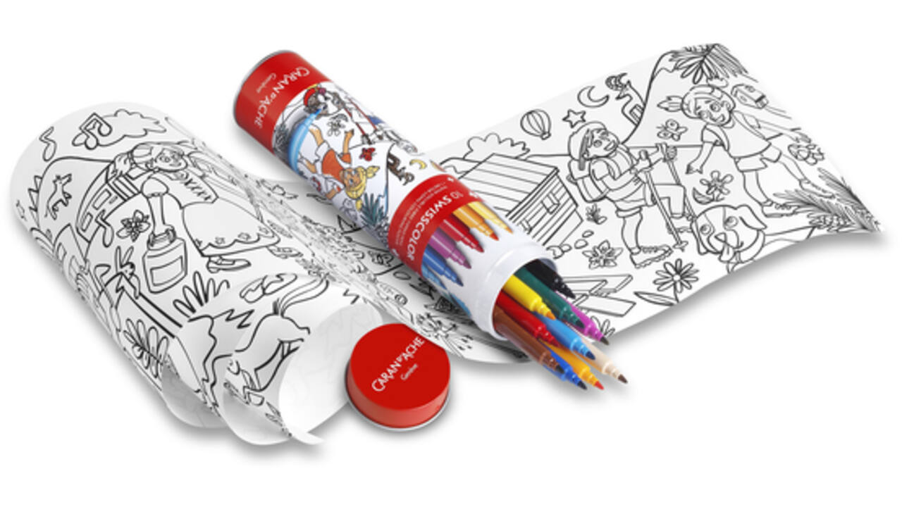 Viltstift Caran d'ache Swisscolor met poster koker à 10 kleuren