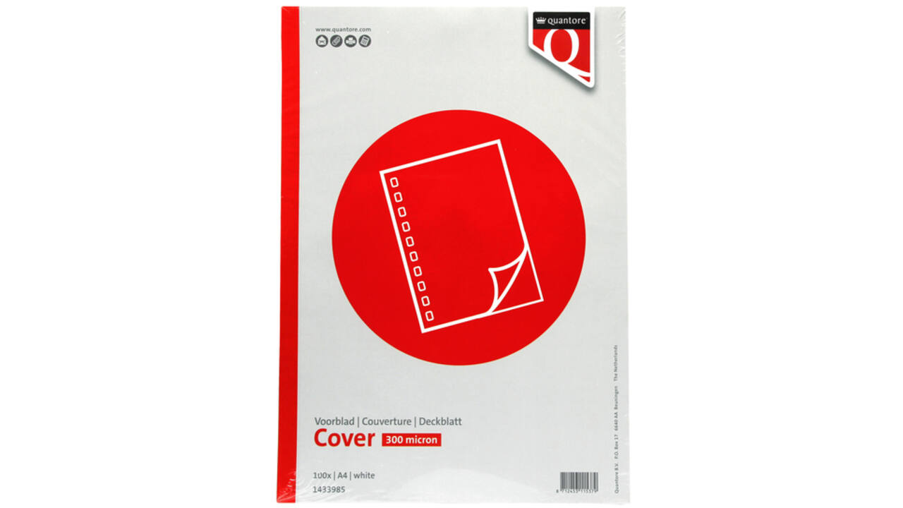 Voorblad Quantore A4 PP 300 micron wit 100 stuks