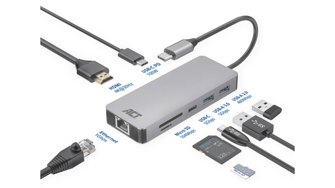 Dockingstation ACT USB-C 7-in-1