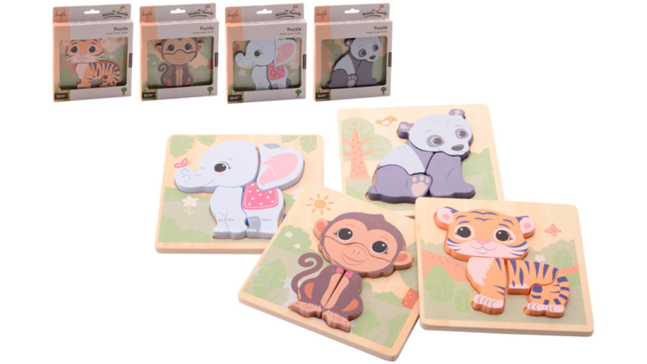 Jouéco The Wildies Family puzzel 4 ass