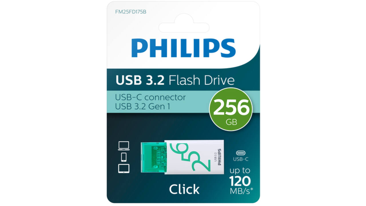 USB Stick Philips Click USB-C 256GB Spring Green