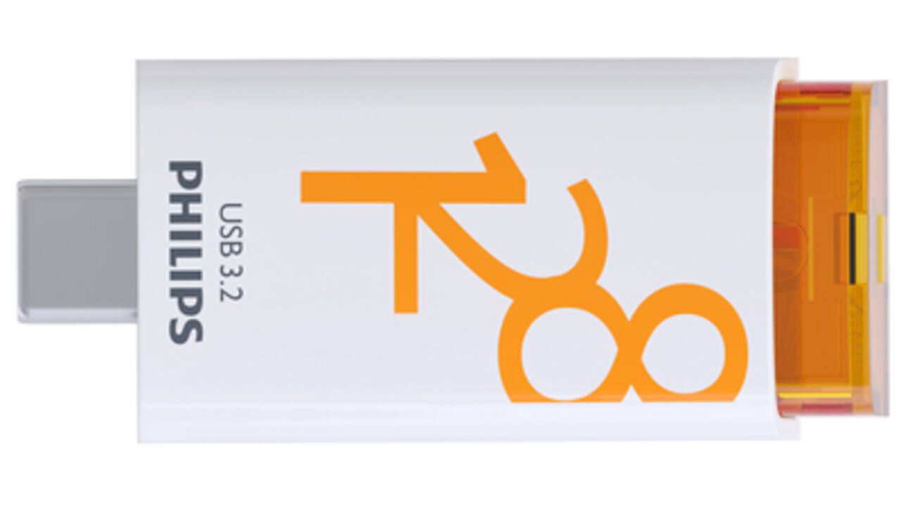 USB Stick Philips Click USB-C 128GB Sunrise Orange