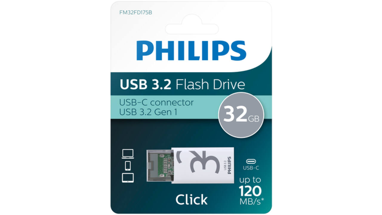 USB Stick Philips Click USB-C 32GB Shadow Grey