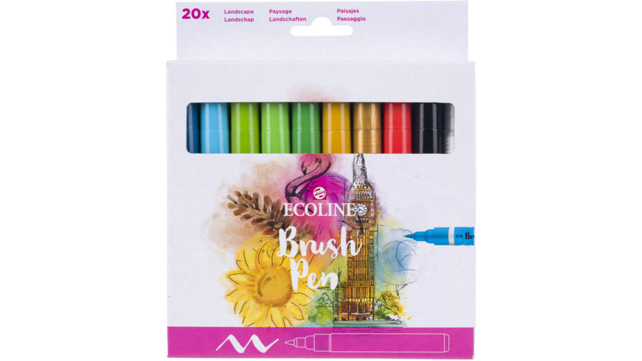 Brushpen Talens Ecoline landschap etui à 20 kleuren