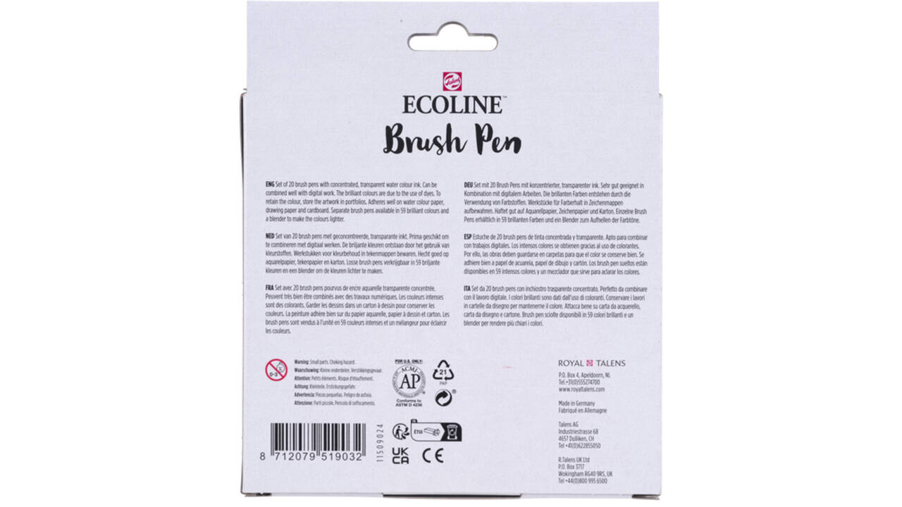 Brushpen Talens Ecoline landschap etui à 20 kleuren