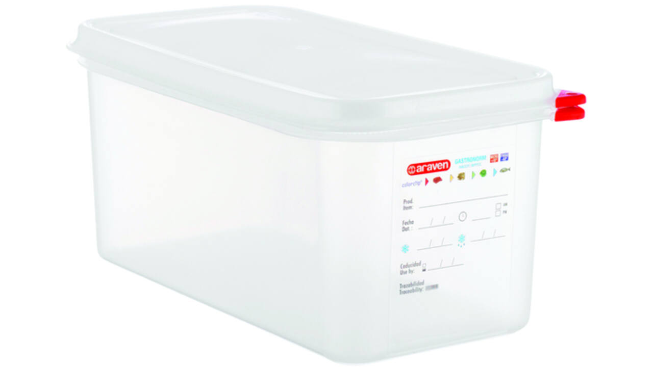 Voedseldoos Araven GN 1/3 met deksel 6 liter 4 stuks