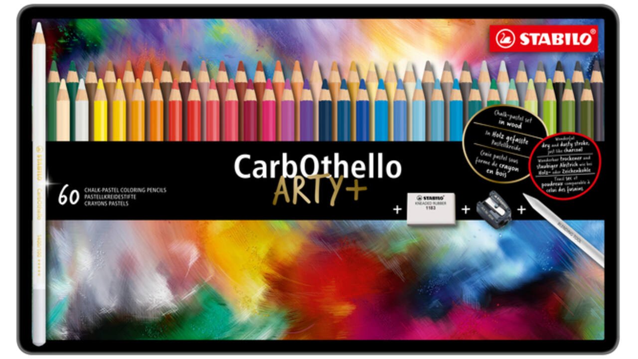 Kleurpotloden STABILO CarbOthello kalkpastel assorti blik à 60 stuks