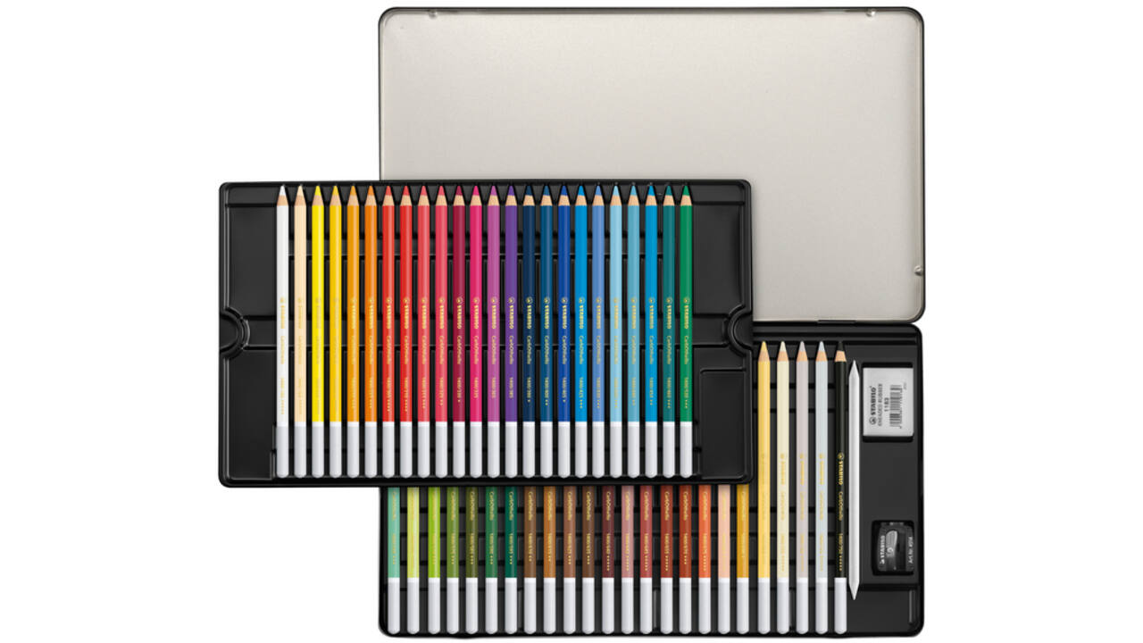 Kleurpotloden STABILO CarbOthello kalkpastel assorti blik à 48 stuks