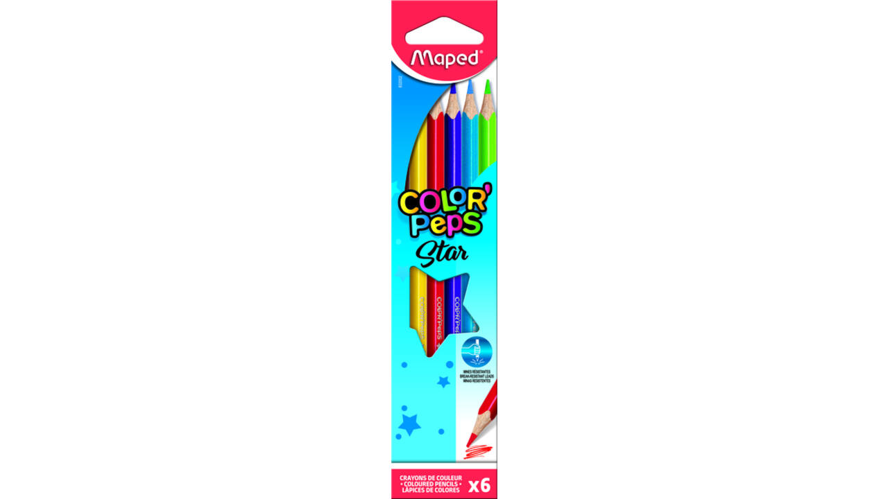 Kleurpotlood Maped Color'Peps Star set à 6 kleuren