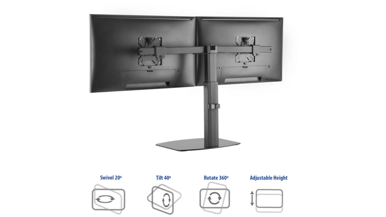 Monitorarm ACT office gasveer crossbar 2 schermen