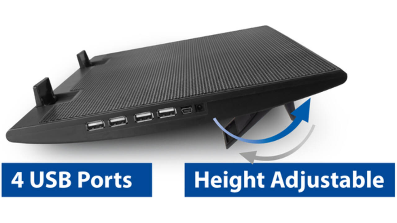 Laptopstandaard ACT 2 standen met ventilator 4-p hub
