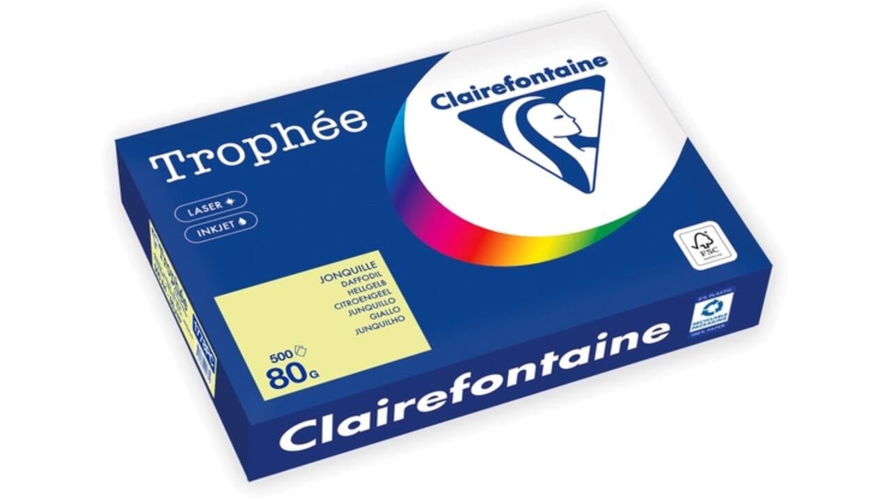 Kopieerpapier Trophée A4 80gr citroengeel 500vel
