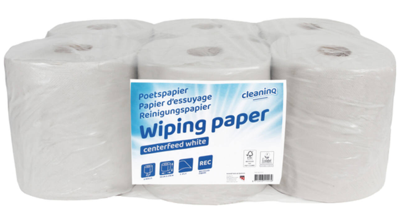 Poetspapier Cleaninq midi 1-laags 19cmx270m wit