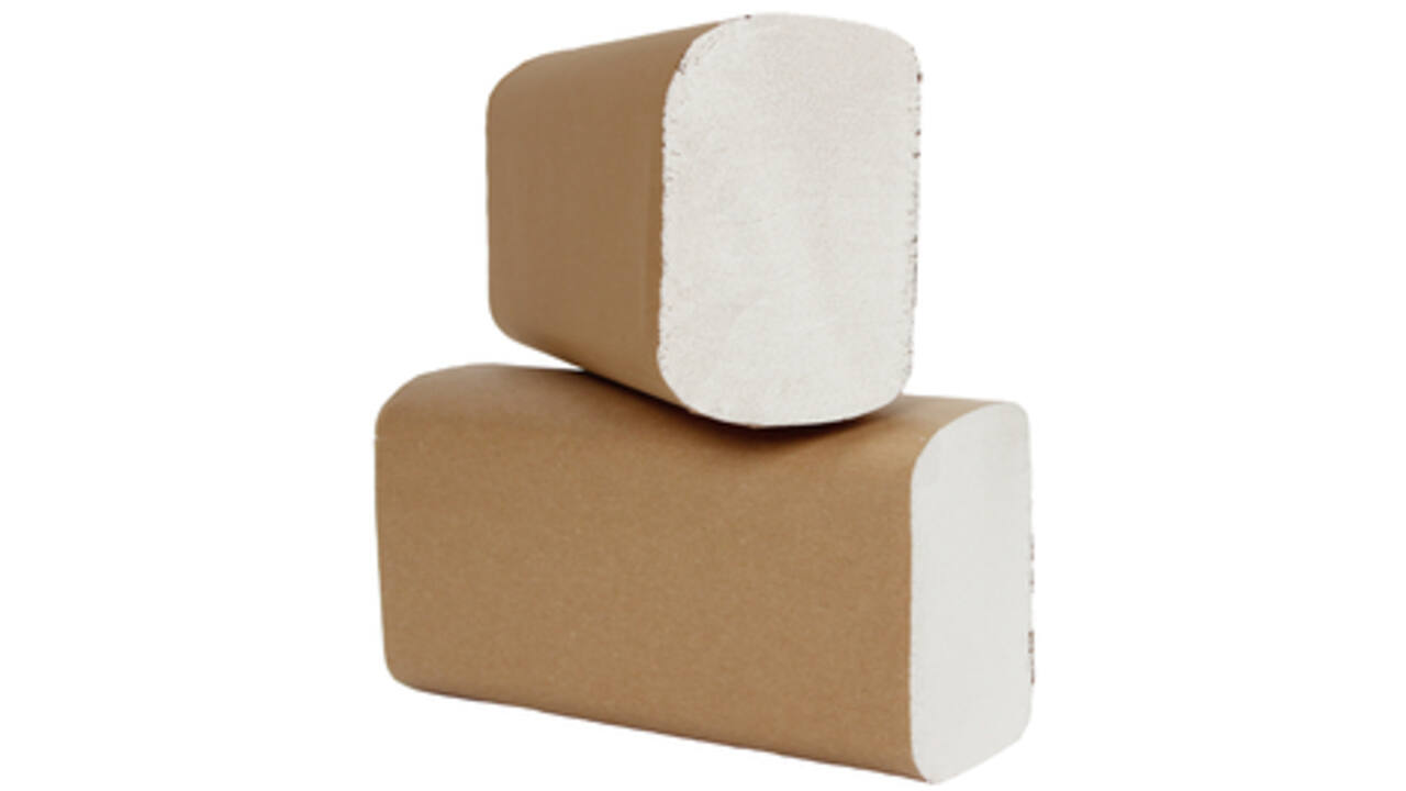 Handdoek Cleaninq I-vouw 2-laags 205x240mm 25x150st rc wit