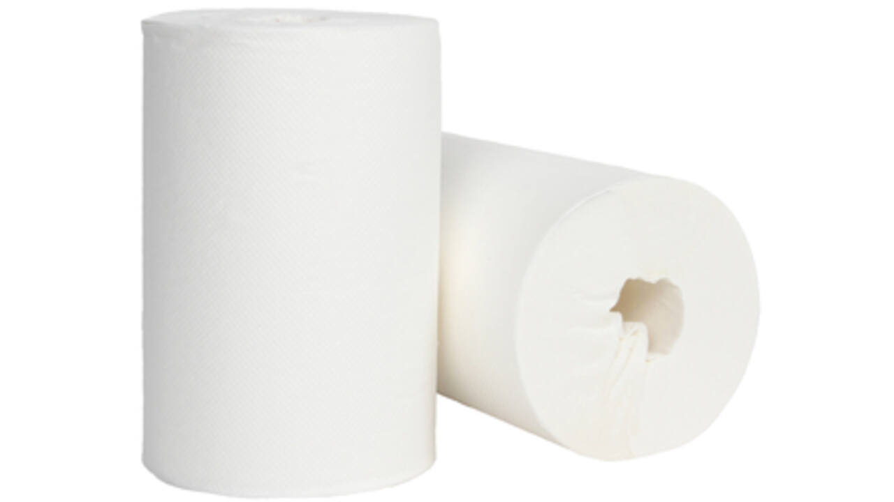 Poetspapier Cleaninq mini 1-laags 20cmx120m wit