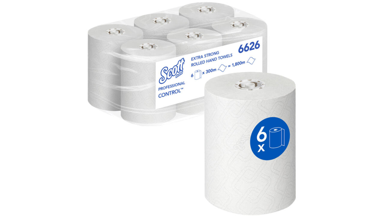 Handdoekrol Scott Control ES 1-laags 300m wit 6626