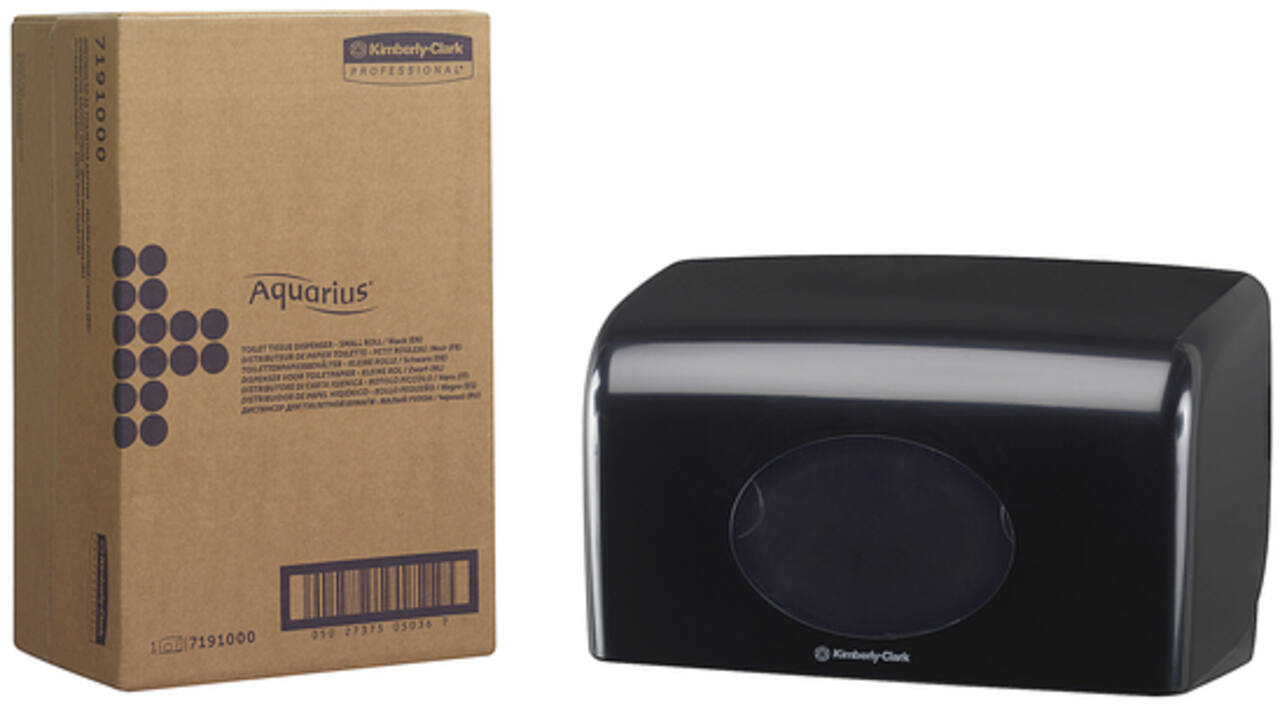 Toiletpapierdispenser Aquarius duo voor kleine rollen zwart 7191