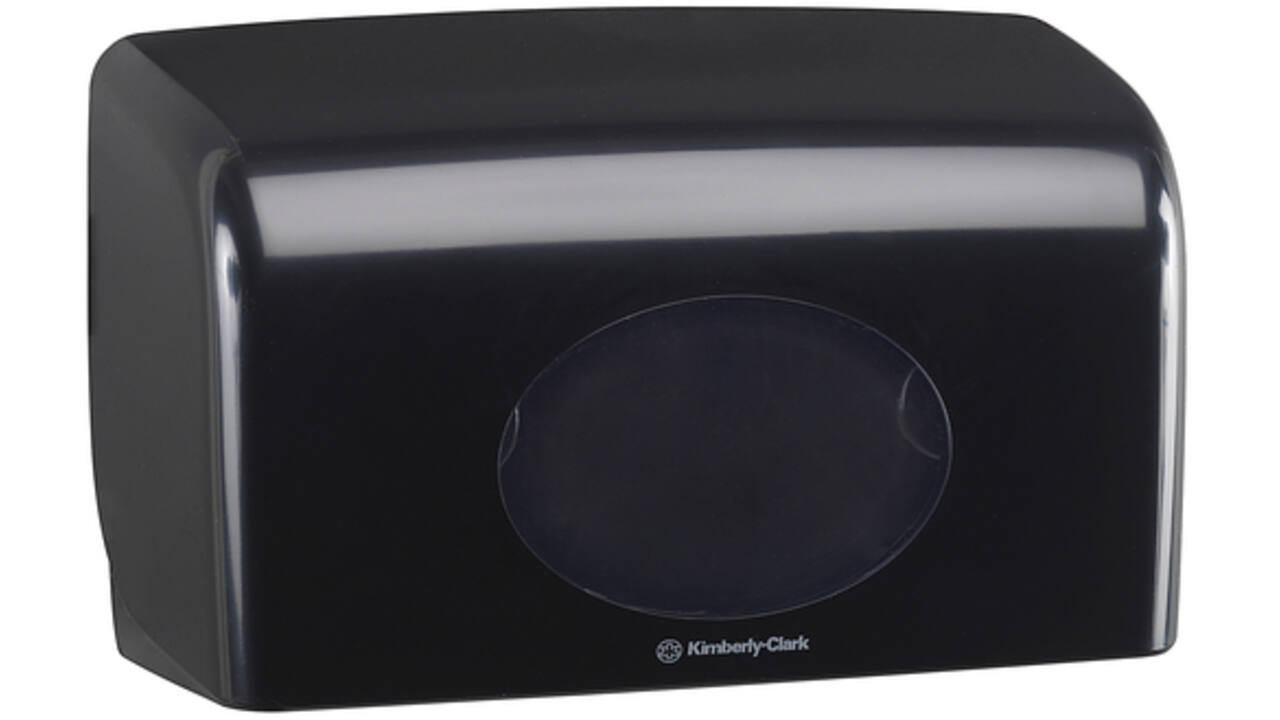 Toiletpapierdispenser Aquarius duo voor kleine rollen zwart 7191