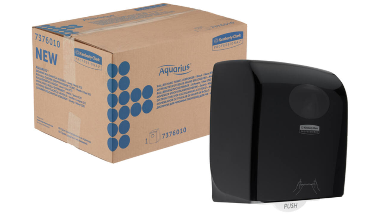 Handdoekroldispenser Aquarius zwart 7376