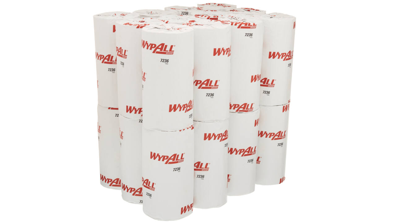 Poetsrol WypAll L10 1-laags 24cmx76m 165vel wit 7236