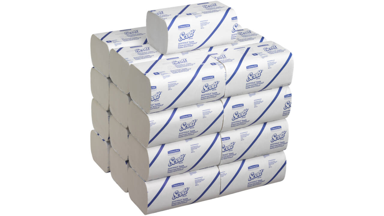 Handdoek Scott i-vouw 1-laags 20x31,5cm 25x175stuks wit 6633
