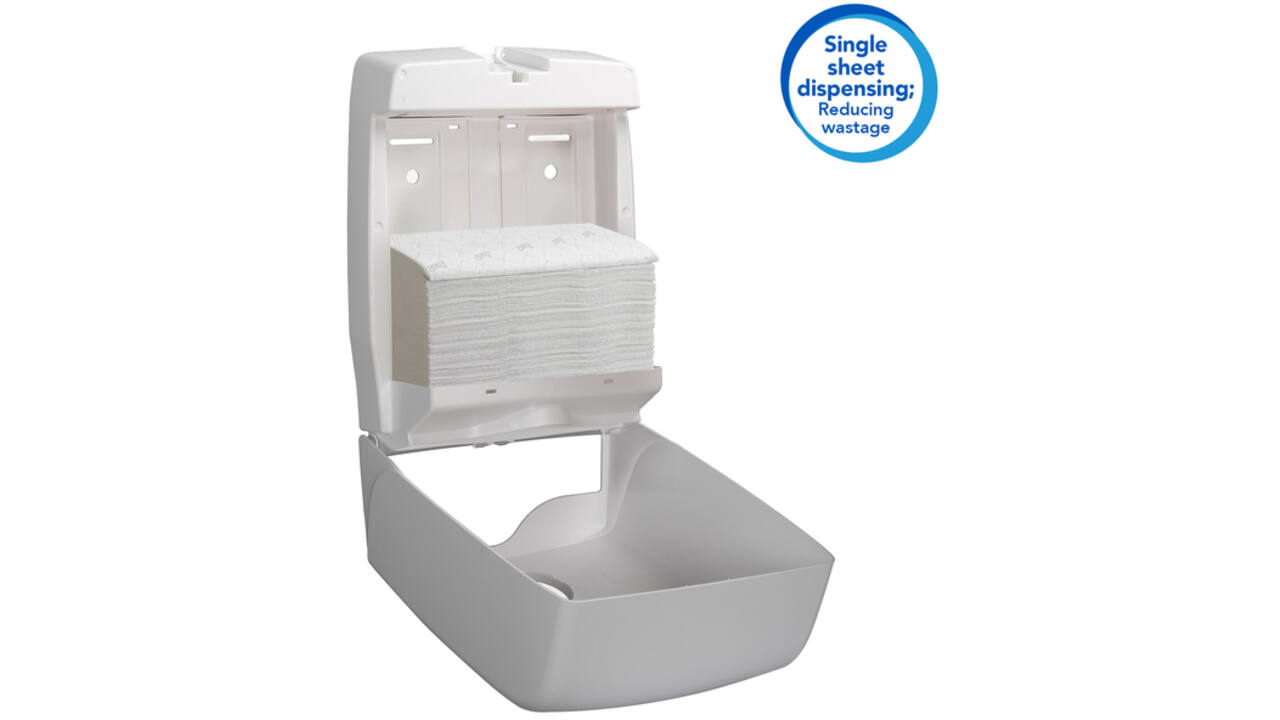 Handdoek Scott i-vouw 2-laags 21,2x18,6cm 16x220stuks wit 6609