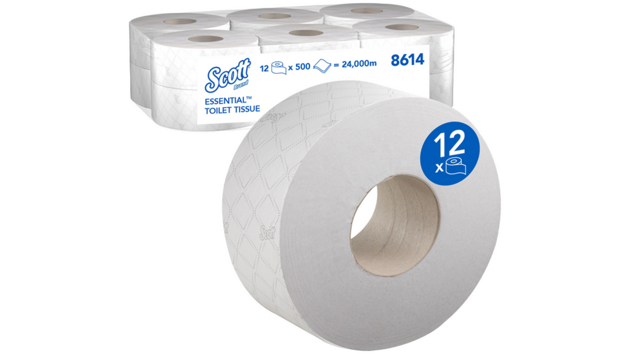 Toiletpapier Scott Essential Jumbo 2-laags 200m wit 8614